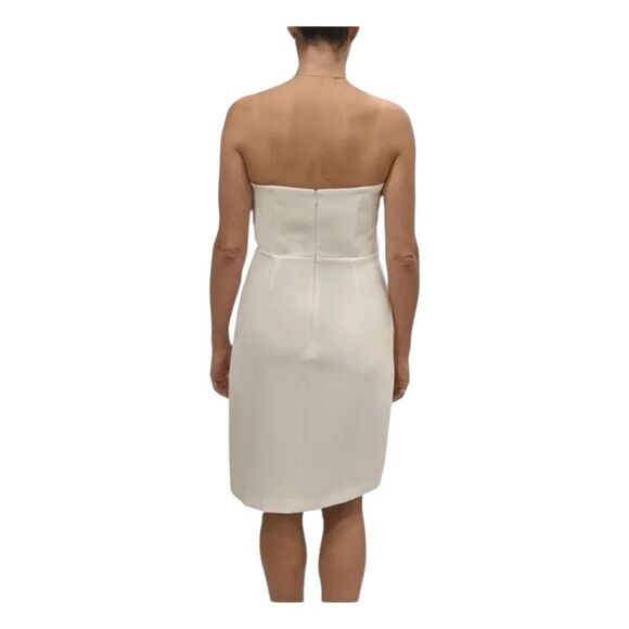 Sam Edelman Ivory Strapless Bow Sheath Mini Cocktail Dress M - Picture 2 of 8